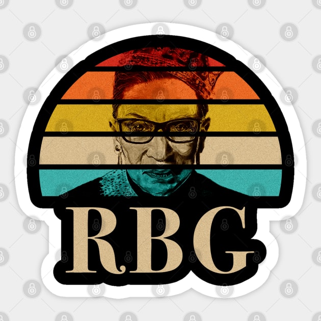 Vintage Notorious RBG Ruth Bader Ginsburg Sticker by CreativeShirt